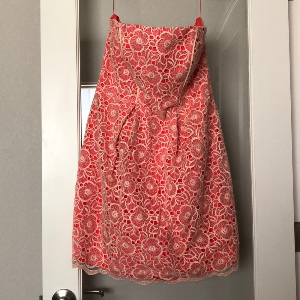 Jessica Simpson strapless coral dress
